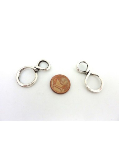 R-3 connecteur infini 30,3 x 17mm en métal argenté