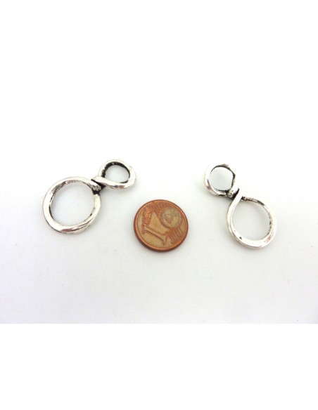 R-3 connecteur infini 30,3 x 17mm en métal argenté