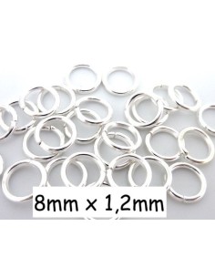 Anneau de jonction 8mm épais résistant argenté brillant blanc