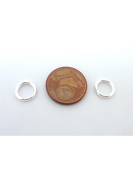 Anneau brisé 8mm épais résistant argenté brillant blanc