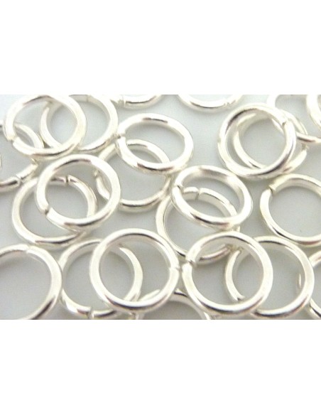 Anneau ouvert 8mm argenté épais résistant