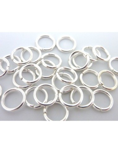 Jumped ring 8mm épais résistant argenté brillant blanc