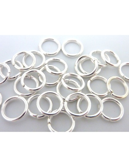 Jumped ring 8mm épais résistant argenté brillant blanc