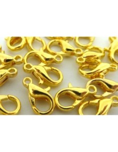 10 Fermoirs mousqueton 10mm en métal couleur or 2