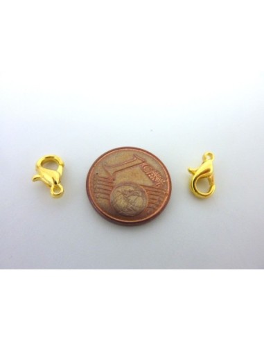 Fermoir mousqueton 10mm doré pas cher