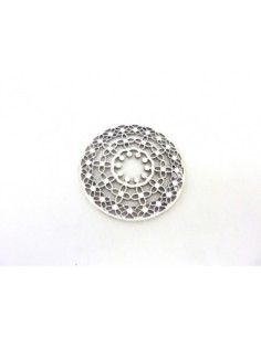 perle connecteur métal argenté filigrane