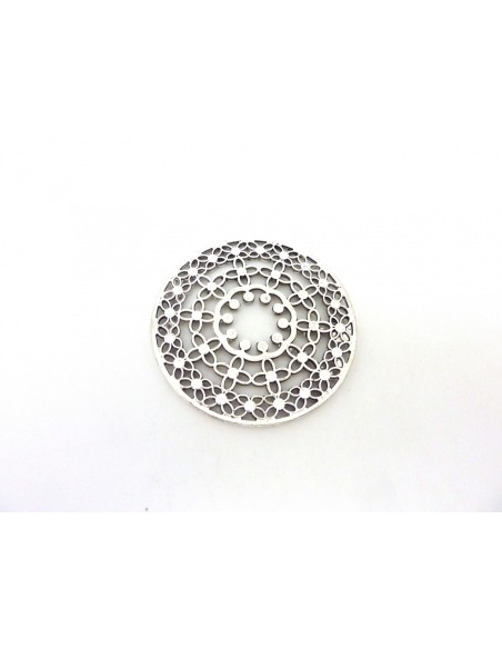 perle connecteur métal argenté filigrane