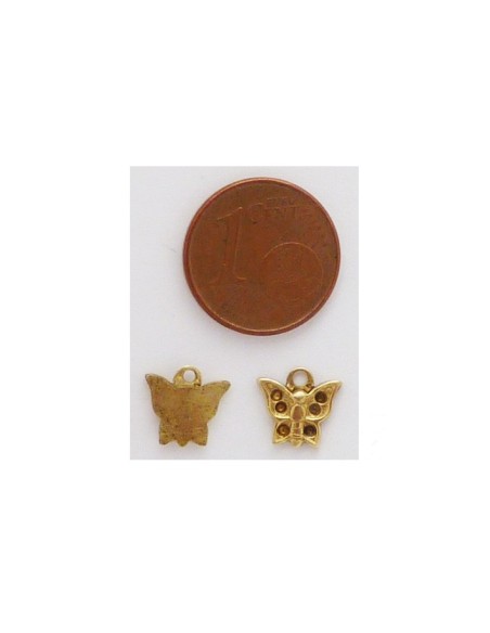 Pendentif papillon Vintage des années 50-60 en laiton