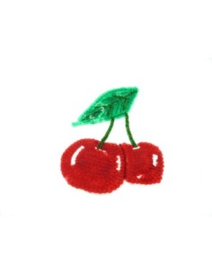 Cerise thermocollant grand format 14cm en sequin et rocaille