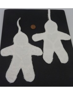 Lutin en broderie 15cm en coton de couleur blanc à rembourrer ou à coudre 2