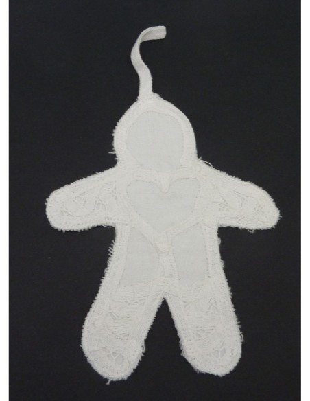 Lutin en broderie 15cm en coton de couleur blanc à rembourrer ou à coudre