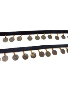 Ruban de couleur noir avec sequin gris pas cher