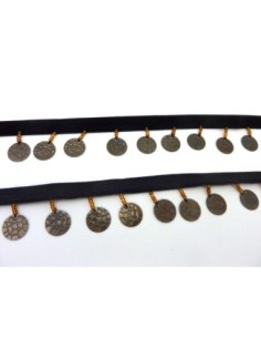 Ruban de couleur noir avec sequin gris pas cher 2