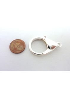 Grand fermoir mousqueton 36mm en métal argenté brillant XXL 2