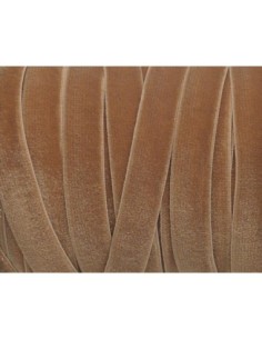 Galon élastique touché velours marron clair 10mm 2