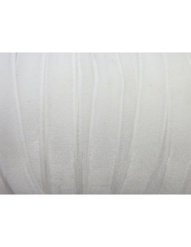 Ruban élastique en velours de couleur blanc