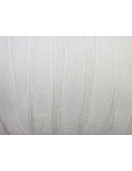 Ruban élastique en velours de couleur blanc