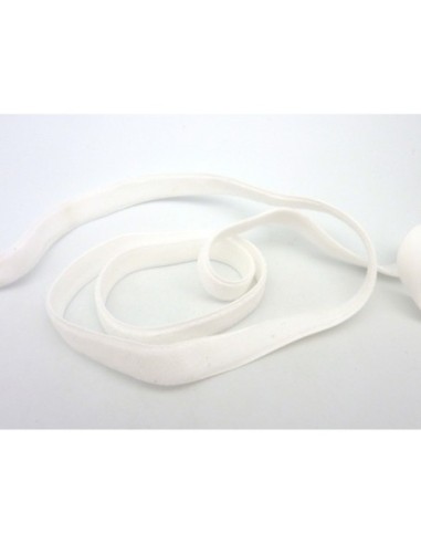 Ruban élastique en velours de couleur blanc 1cm de large