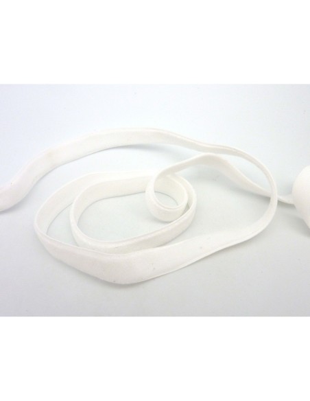 Ruban élastique en velours de couleur blanc 1cm de large