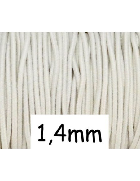 Elastique blanc de lait rond 1,4mm