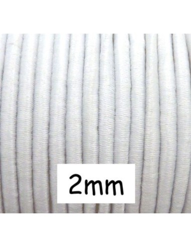 Cordon élastique blanc 2mm pas cher