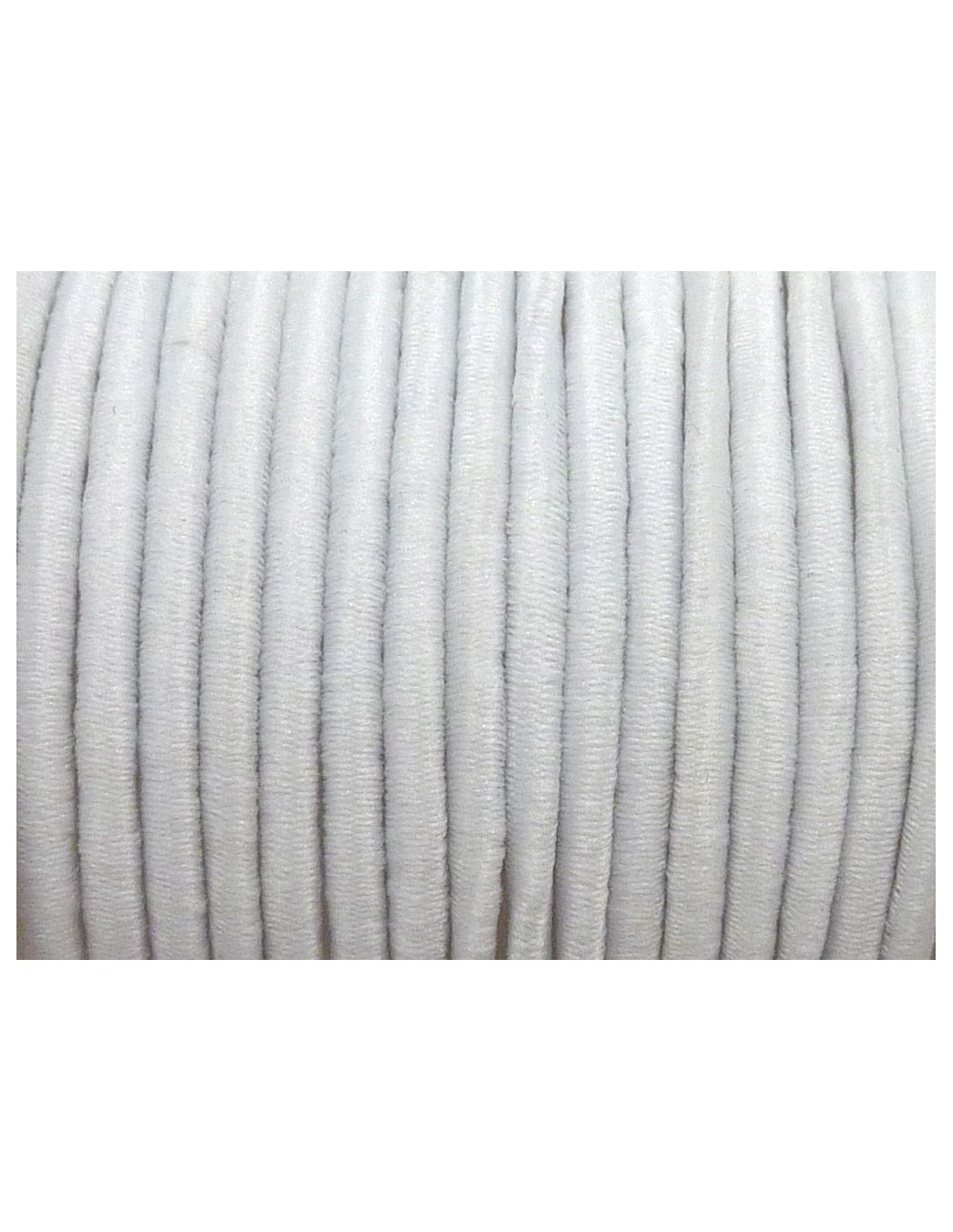2,5m d'élastique rond Blanc 1,5mm pour couture