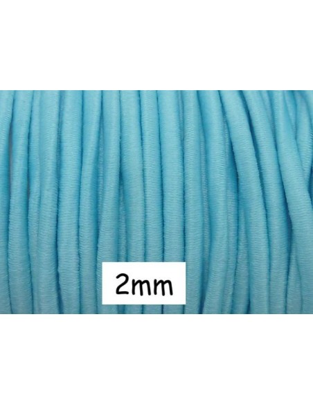 Fil élastique 2mm rond bleu clair pour masque