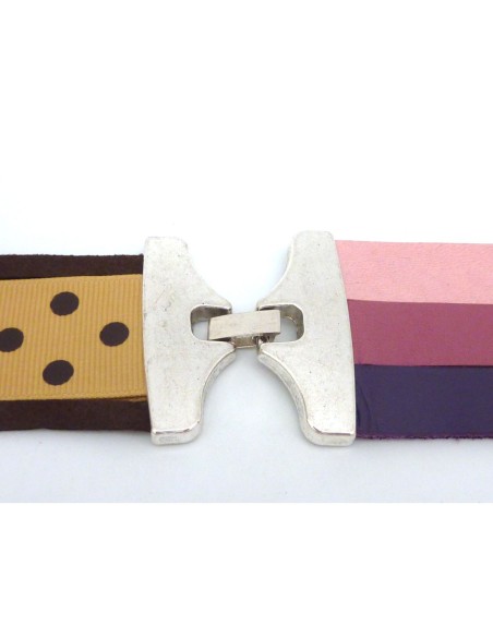 Fermoir clip rectangle large manchette pour lanière cuir 39mm