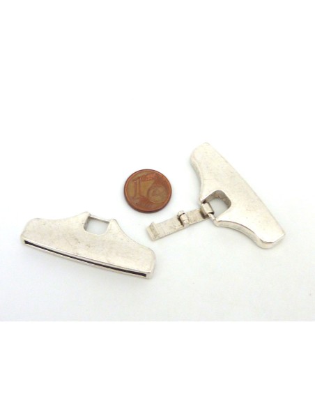 Fermoir clip rectangle large manchette pour lanière cuir 39mm