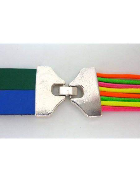 Fermoir clip rectangle manchette pour lanière cuir 24mm