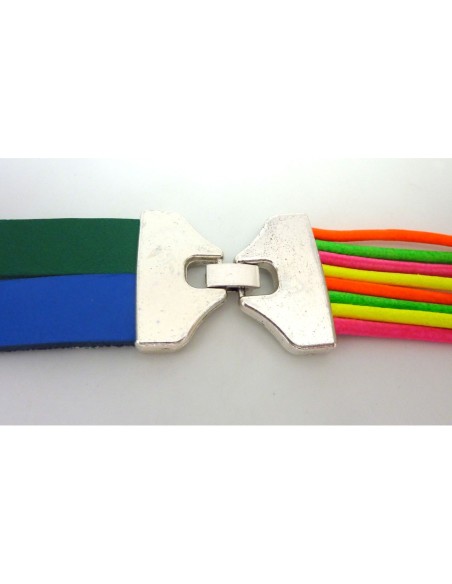 Fermoir clip rectangle manchette pour lanière cuir 24mm