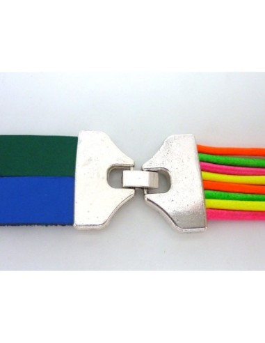 Fermoir clip rectangle manchette pour lanière cuir 24mm