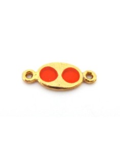 Perle de jonction ovale 25,4mm en métal doré brillant et...