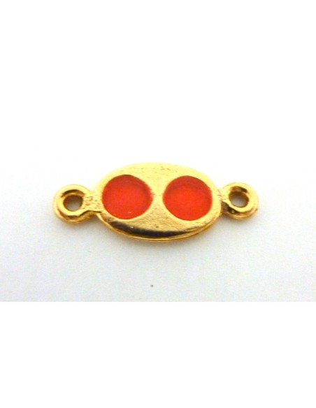 Perle de jonction ovale 25,4mm en métal doré brillant et pastille