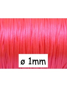 Cordon queue de rat 1mm rose orangé fluo satiné