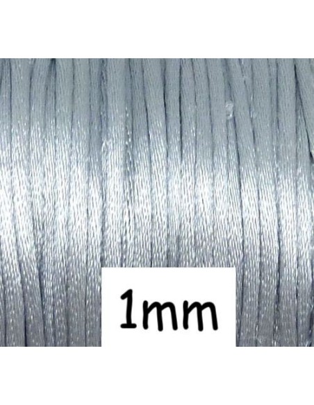 Cordon 1mm Queue de rat gris clair argenté brillant Cordon 1mm Queue de rat gris clair argenté brillant