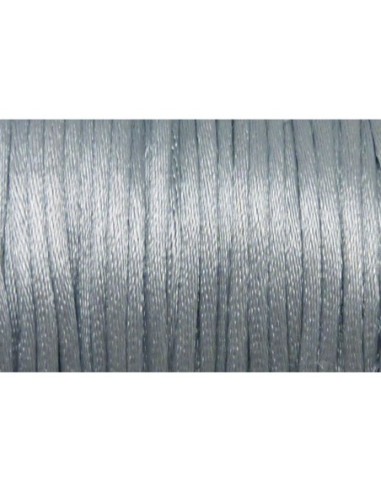 Ficelle chinoise pour bijoux 1mm gris clair argenté brillant