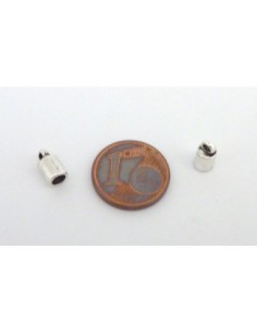 25 Embouts pour cordon 3mm en métal argenté lisse 2
