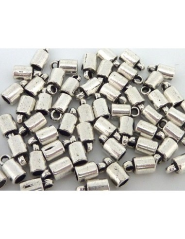 Embout rond argenté pour cuir de 3mm