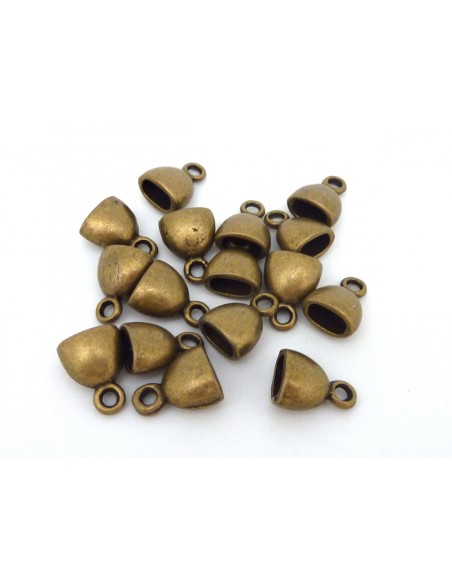 20 Embouts pour cordon 7mm x 4mm, cache nœud métal