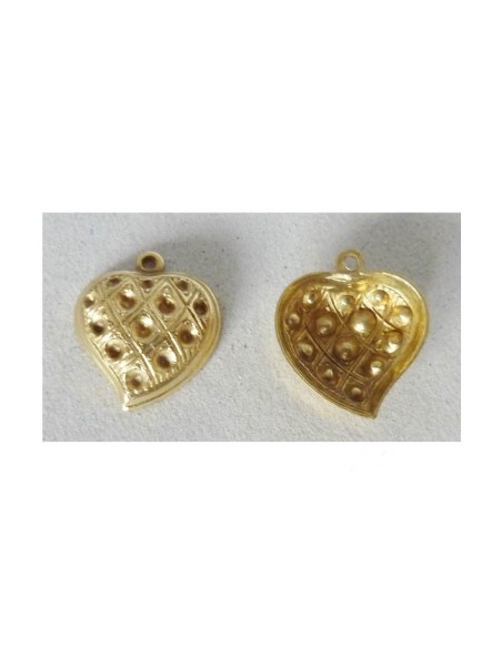 Pendentif coeur serrure Vintage Années 50-60 en laiton