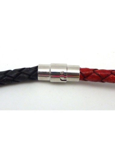 Fermoir aimanté embout rond pour fil cordon de 5,5mm