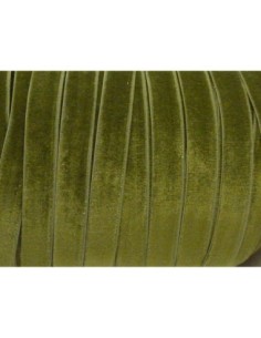 Ruban velours élastique 10mm vert olive