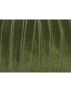 Ruban velours élastique 10mm vert olive 2