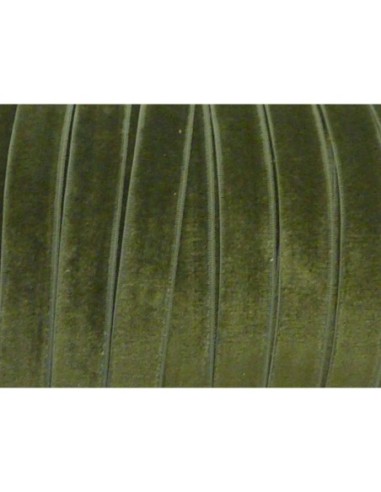 Ruban élastique 10mm vert olive en velours