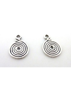Pendentif spirale argenté en métal 2