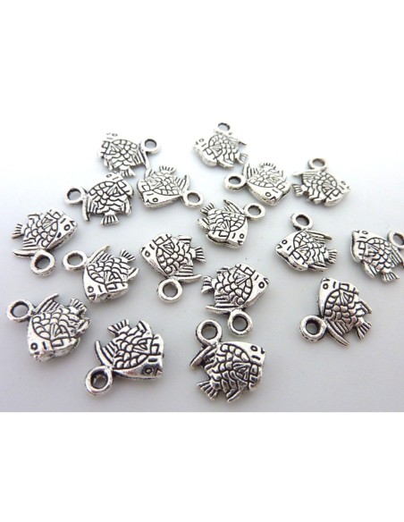 Pendentif poisson argenté pour création DIY