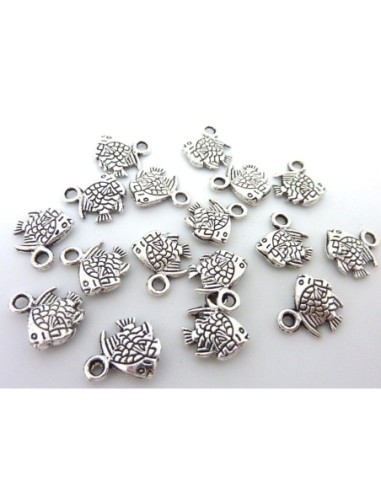 Breloque poisson argenté pour création DIY