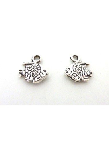 Pendentif poisson argenté pour création DIY