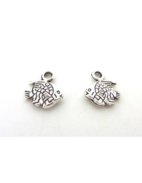 Pendentif poisson argenté pour création DIY